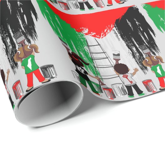 Children of Gaza Painting Palestine Flag  Cadeaupapier (Rol Hoek)