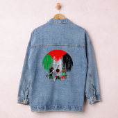 Children of Gaza Painting Palestine Flag  Denim Jacket (Hangar)