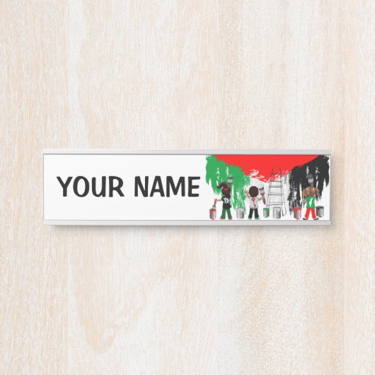 Children of Gaza Painting Palestine Flag  Deurbordje (Voorkant)