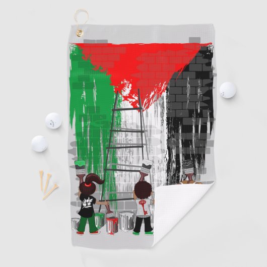 Children of Gaza Painting Palestine Flag  Golfhanddoek (Insitu)