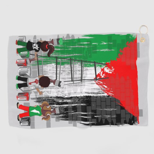 Children of Gaza Painting Palestine Flag  Golfhanddoek (Horizontaal)