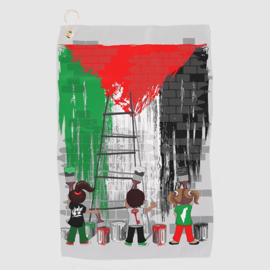 Children of Gaza Painting Palestine Flag  Golfhanddoek (Voorkant)