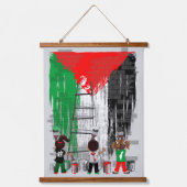 Children of Gaza Painting Palestine Flag Hangend Wandkleed (Voorkant)