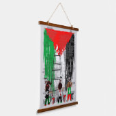 Children of Gaza Painting Palestine Flag Hangend Wandkleed (Gebogen)