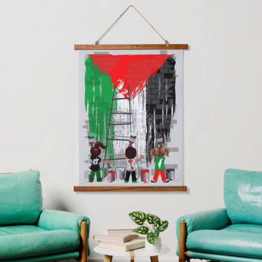 Children of Gaza Painting Palestine Flag Hangend Wandkleed (Woonkamer)