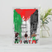 Children of Gaza Painting Palestine Flag  Kaart (Staand voorkant)