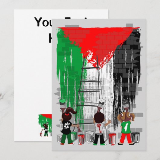 Children of Gaza Painting Palestine Flag  Kaart (Voorkant / Achterkant)