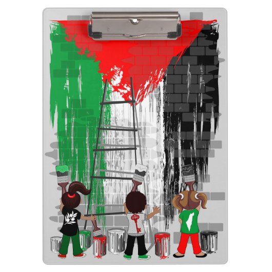 Children of Gaza Painting Palestine Flag  Klembord (Voorkant)