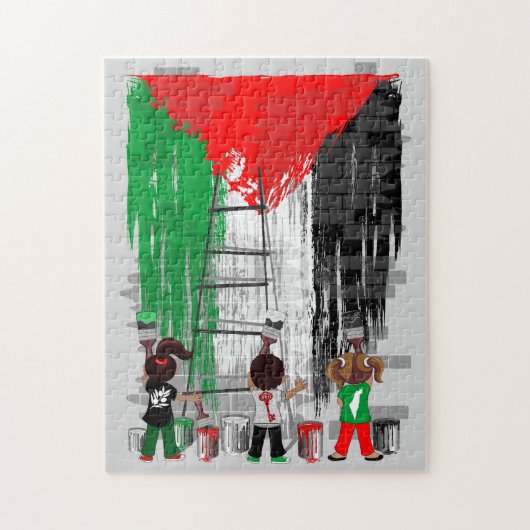 Children of Gaza Painting Palestine Flag  Legpuzzel (Verticaal)