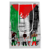 Children of Gaza Painting Palestine Flag  Medium Cadeauzakje (Achterkant)