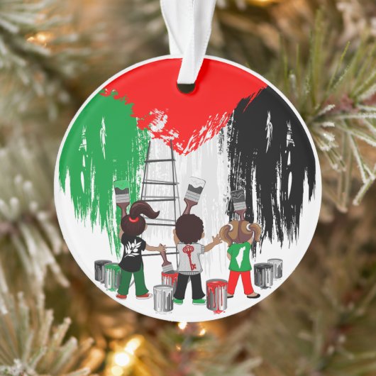 Children of Gaza Painting Palestine Flag  Ornament (Boom)
