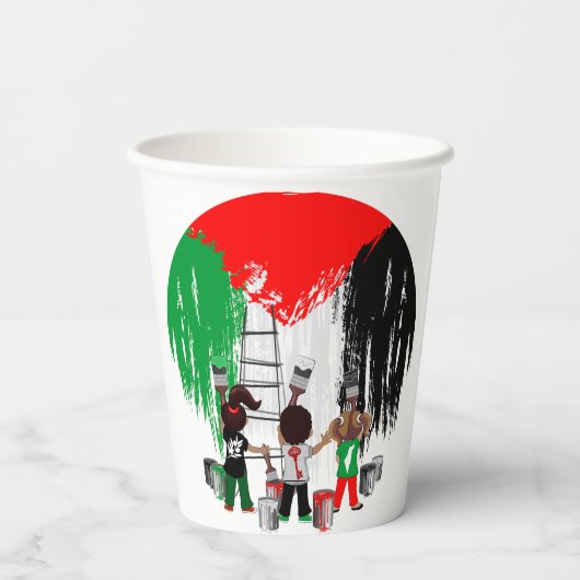 Children of Gaza Painting Palestine Flag  Papieren Bekers (Achterkant)