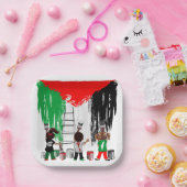 Children of Gaza Painting Palestine Flag  Papieren Bordje (Feest)