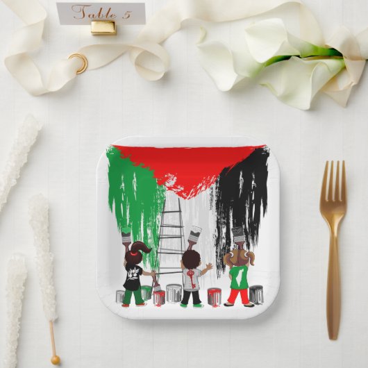 Children of Gaza Painting Palestine Flag  Papieren Bordje (Huwelijk)