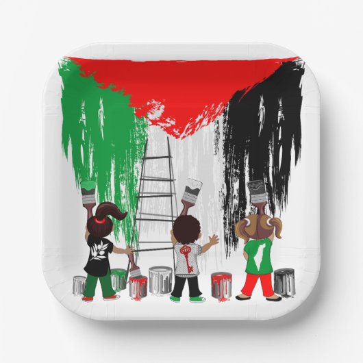 Children of Gaza Painting Palestine Flag  Papieren Bordje (Voorkant)