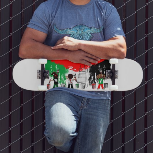 Children of Gaza Painting Palestine Flag  Persoonlijk Skateboard (Buiten 3)