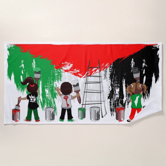Children of Gaza Painting Palestine Flag  Strandlaken (Voorkant)