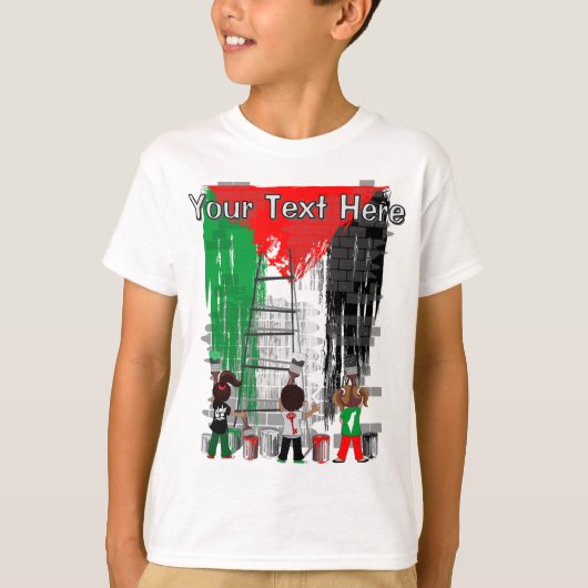 Children of Gaza Painting Palestine Flag  T-shirt (Voorkant)