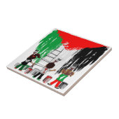 Children of Gaza Painting Palestine Flag Tegeltje (Zijkant)