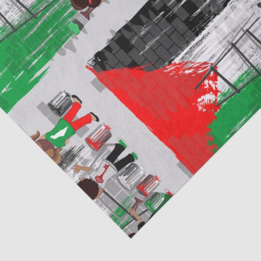 Children of Gaza Painting Palestine Flag  Tissuepapier (Detail)