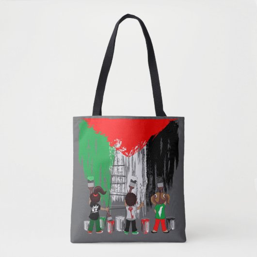 Children of Gaza Painting Palestine Flag  Tote Bag (Voorkant)