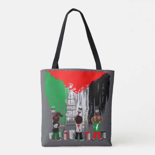 Children of Gaza Painting Palestine Flag  Tote Bag (Achterkant)