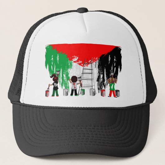 Children of Gaza Painting Palestine Flag  Trucker Pet (Voorkant)