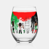 Children of Gaza Painting Palestine Flag  Wijnglas Zonder Voet (Achterkant)