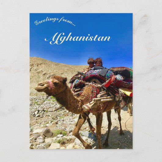 Children on a Camel in Herat Afghanistan Briefkaart (Voorkant)