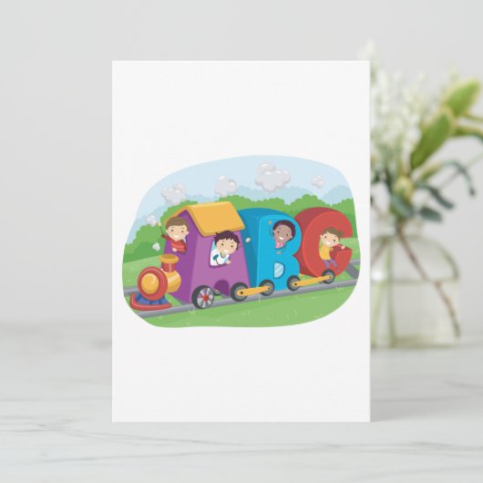 Children On An Alphabet Train Kaart (Staand voorkant)
