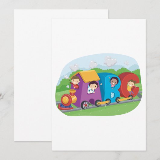 Children On An Alphabet Train Kaart (Voorkant / Achterkant)