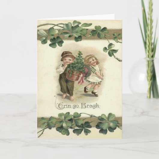 Children Shamrock Erin Go Bragh Kaart (Voorkant)