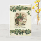 Children Shamrock Erin Go Bragh Kaart (Gele Bloem)