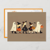 Children Trick or Treating on Halloween Night Briefkaart (Voorkant / Achterkant)