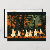 Children Trick or Treating on Halloween Night Briefkaart (Voorkant / Achterkant)