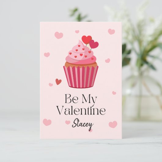 Children Valentine Be Mine Cupcake (Staand voorkant)