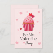 Children Valentine Be Mine Cupcake (Voorkant / Achterkant)