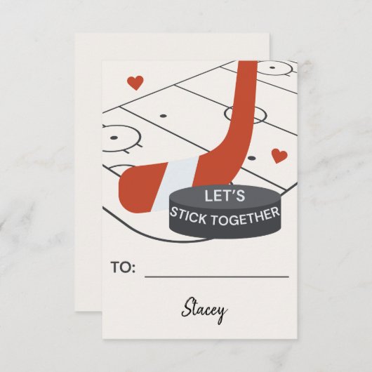 Children Valentine Hockey "Let's Stick Together" (Voorkant / Achterkant)