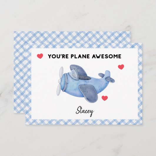 Children Valentine "Plane Awesome' (Voorkant / Achterkant)