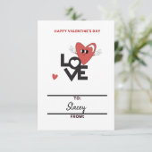 Children Valentine Red Heart Card (Staand voorkant)