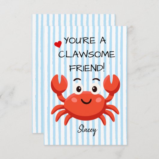Children Valentine "You're a Clawsom Friend" (Voorkant / Achterkant)