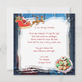 Children Watching Santa's Sleigh Christmas Feestdagenkaart (Achterkant)