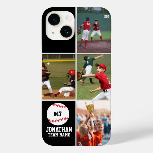 Children's Baseball Team Photo Collage Black Case-Mate iPhone Case (Achterkant)