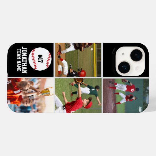Children's Baseball Team Photo Collage Black Case-Mate iPhone Case (Achterkant (horizontaal))