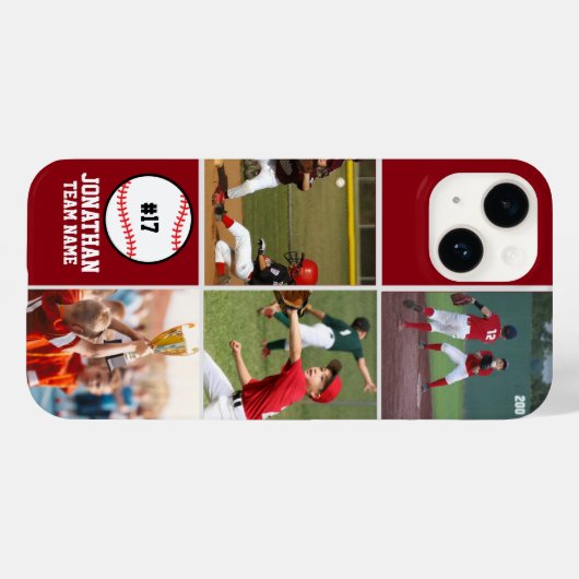 Children's Baseball Team Photo Collage Red Case-Mate iPhone Case (Achterkant (horizontaal))
