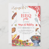 Children's BBQ Birthday Invitation Kaart (Voorkant)