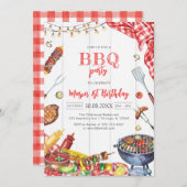Children's BBQ Birthday Invitation Kaart (Voorkant / Achterkant)