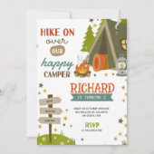 Children's Birthday Invitation with camping vibes Kaart (Voorkant)