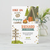 Children's Birthday Invitation with camping vibes Kaart (Staand voorkant)