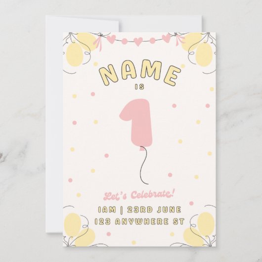 Children's birthday save the date (Voorkant)